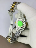 Rolex Stone Date Watch - Two Tone White
