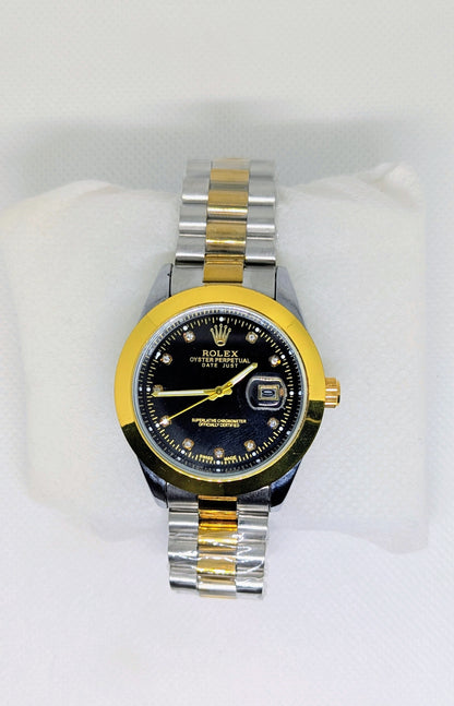 Rolex oyester Date Watch - Silver Black