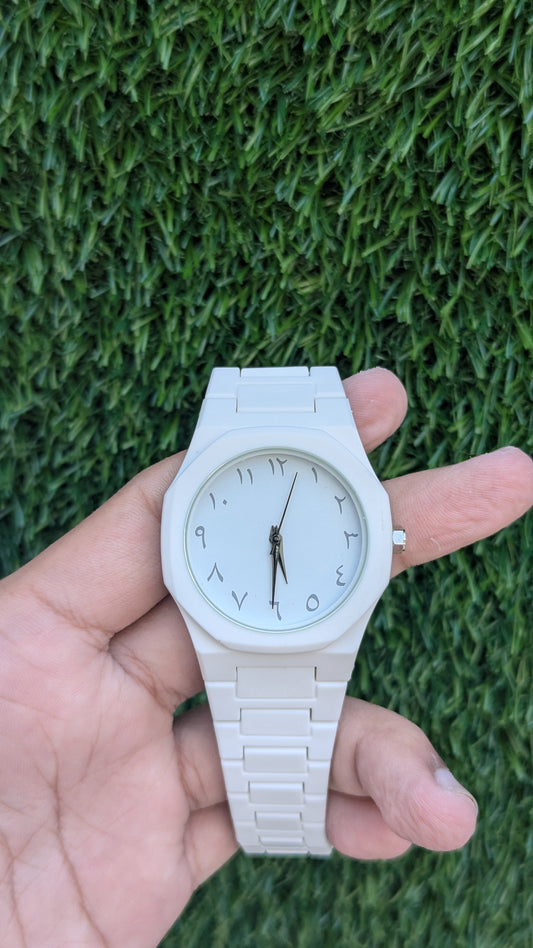 White Arabic Aura Watch ||Best Quality Master Lock