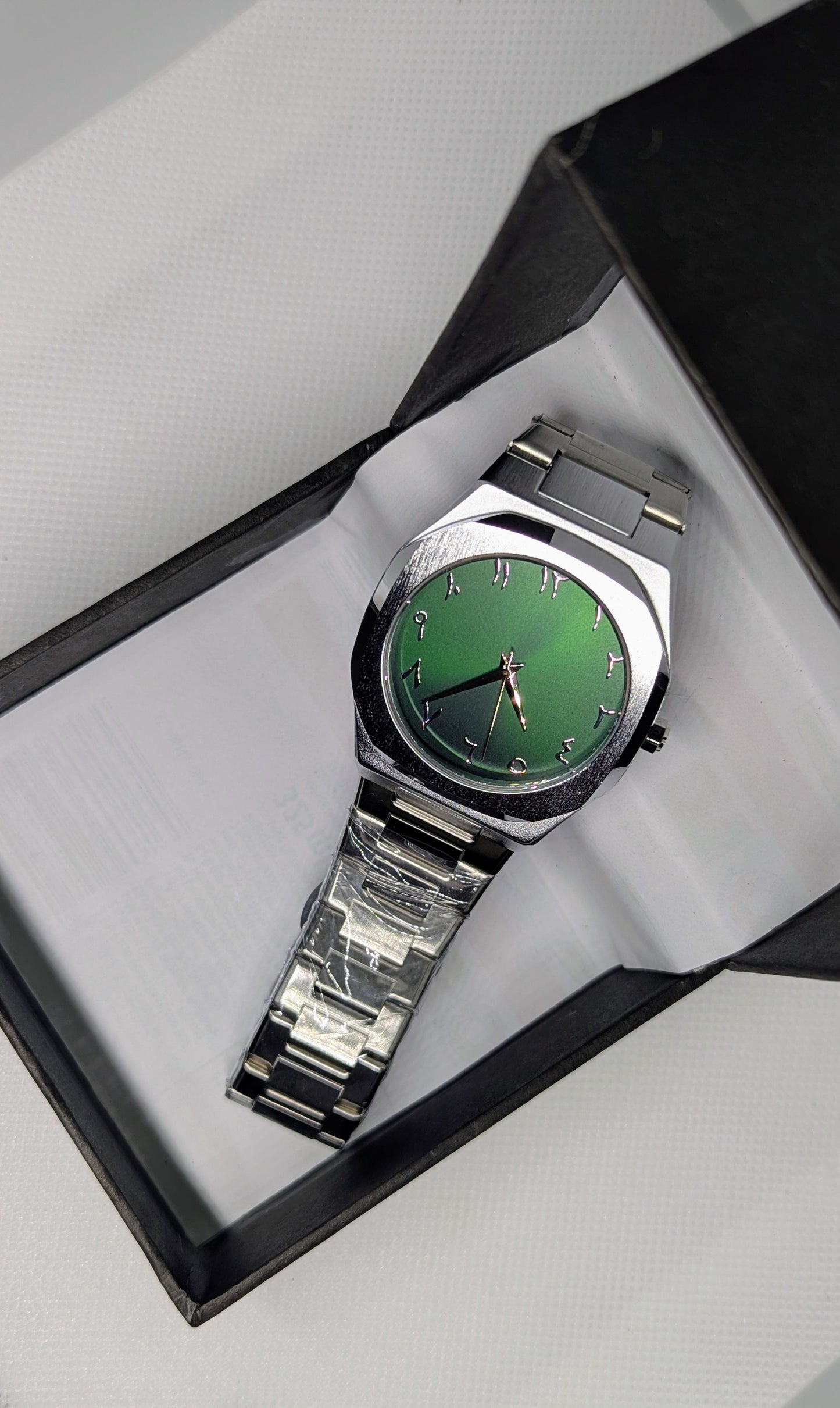 Silver Arabic Aura Watch - Stainless Steel