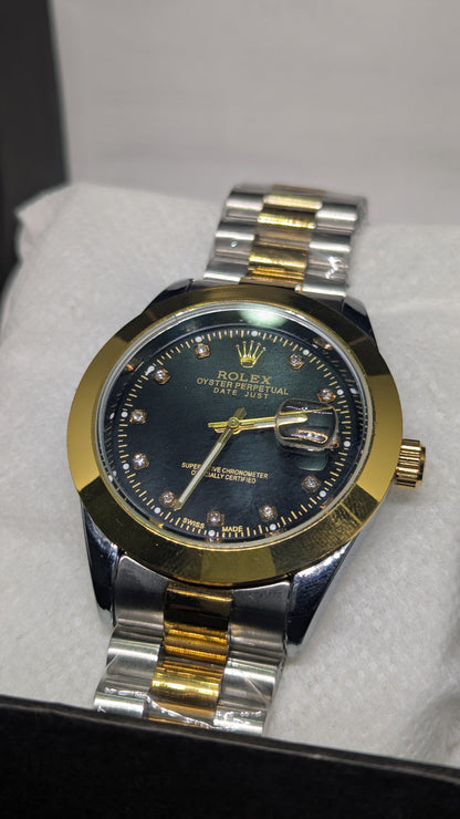 Rolex oyester Date Watch - Silver Black